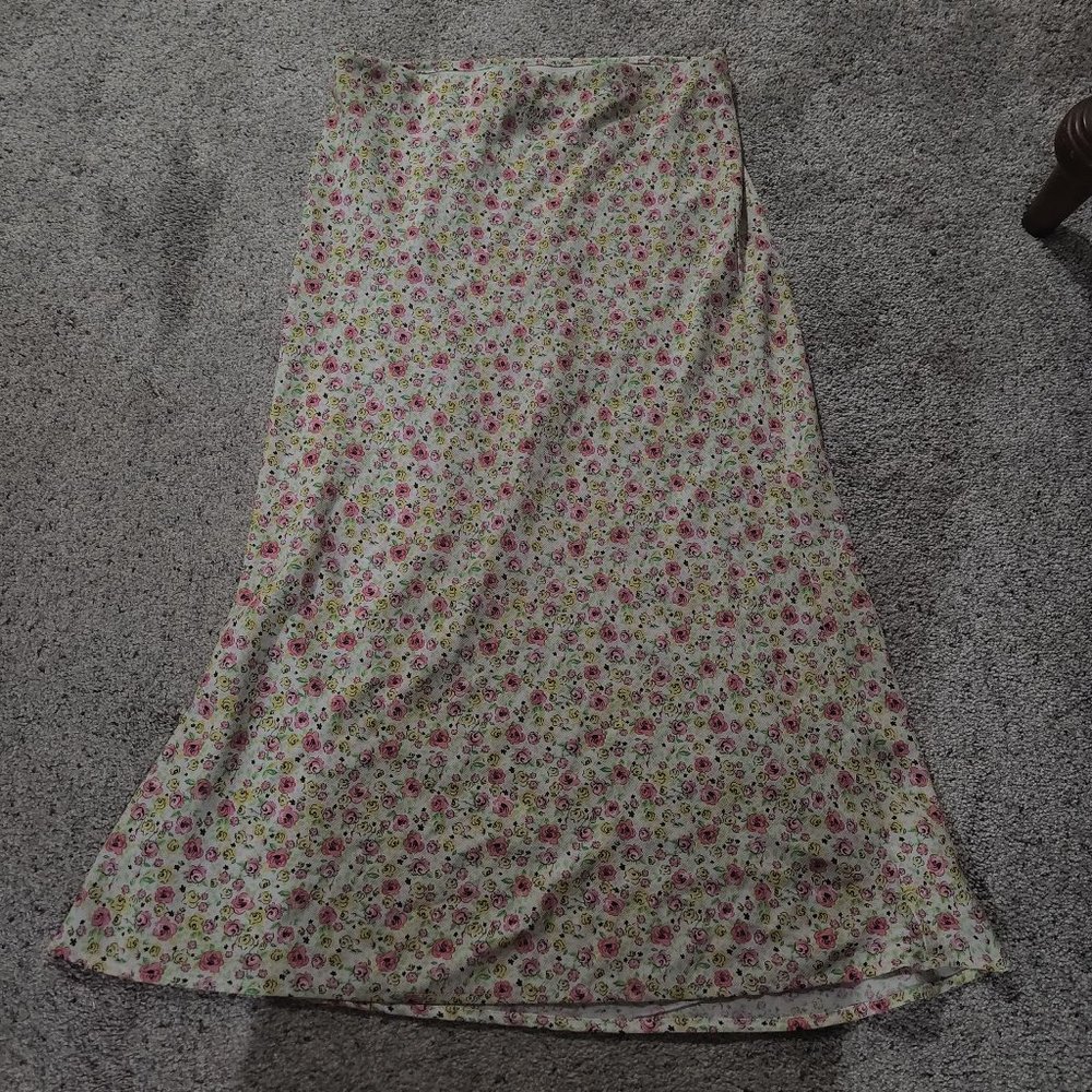 Floral midi skirt
